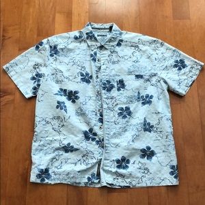 REI Hawaiian Short Sleeve World Shirt Light Blue